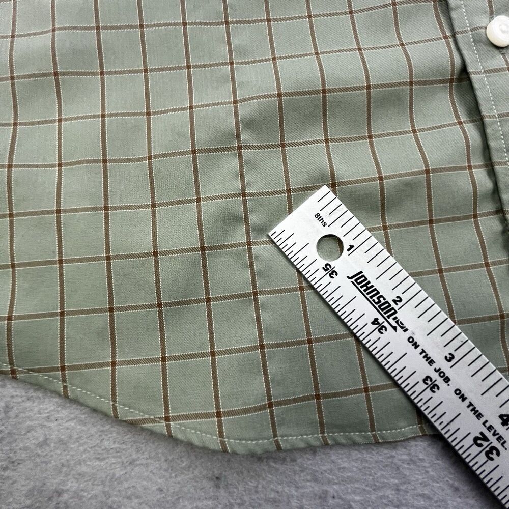 UNTUCKit Performance Shirt Medium Green Plaid Button Front Polyester Designer - Picture 9 of 12